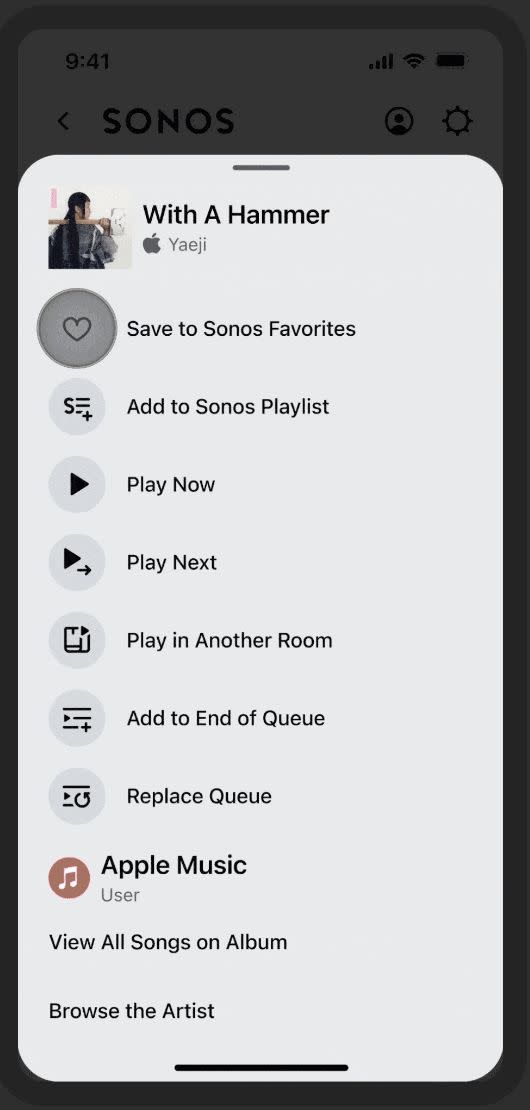A screenshot from Sonos' website showing features that aren't in the current version of the app redesign.