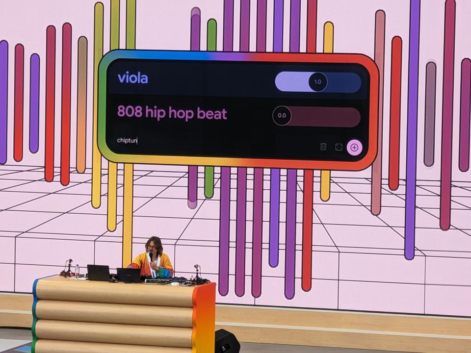 Marc Rebillet testing out some AI music samples at Google I/O 2024